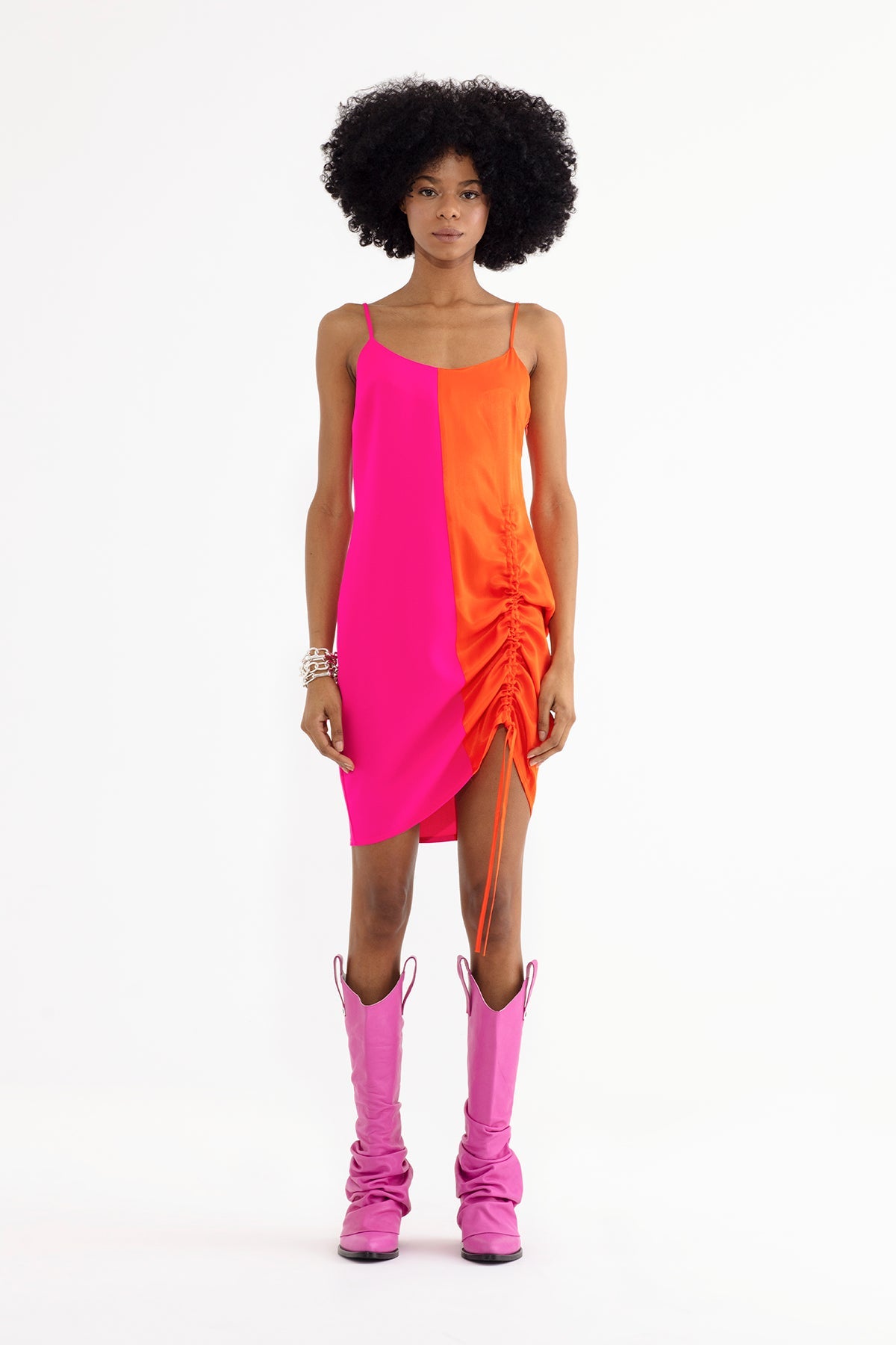 FUXIA/ORANGE DRESS 13018