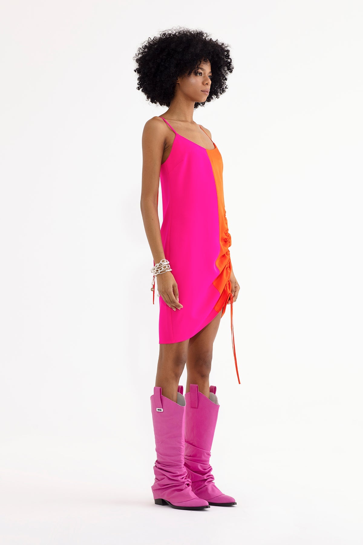 FUXIA/ORANGE DRESS 13018