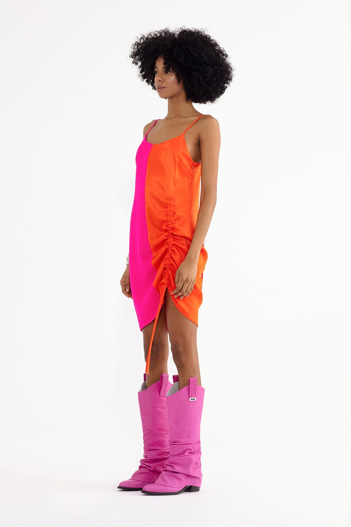 FUXIA/ORANGE DRESS 13018