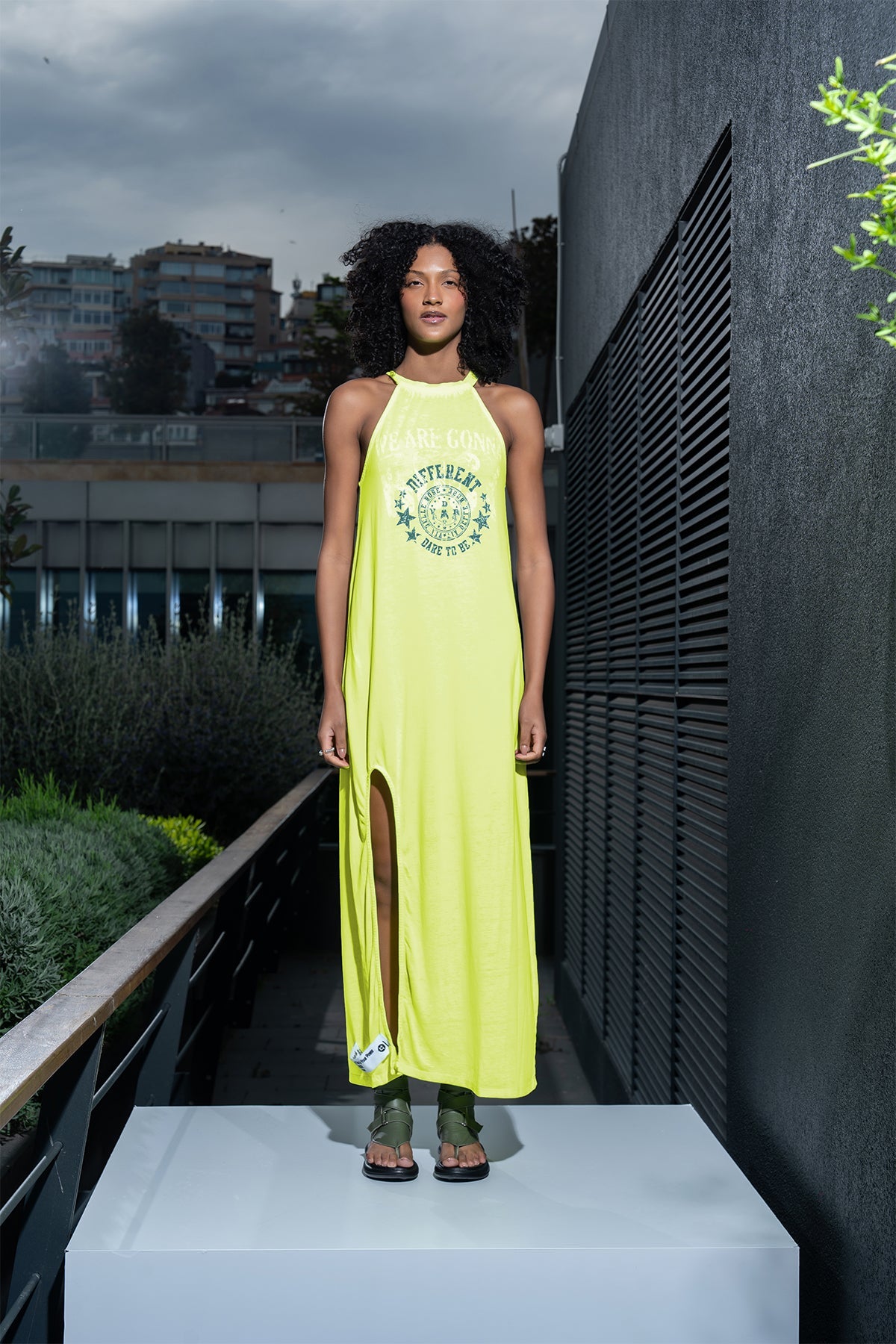 GIALLO/NEON DRESS 15158