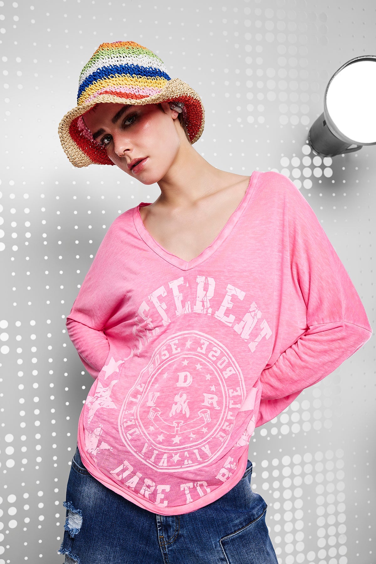 PINK/NEON L/S T-SHIRT 15171