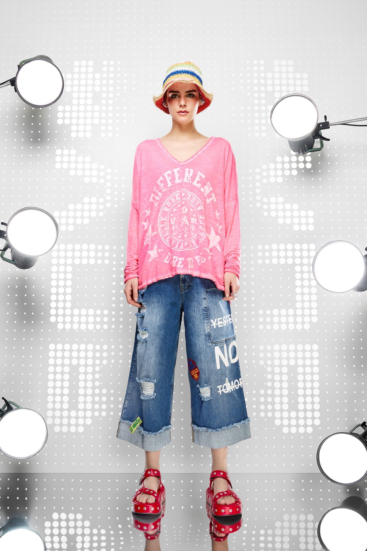 PINK/NEON L/S T-SHIRT 15171