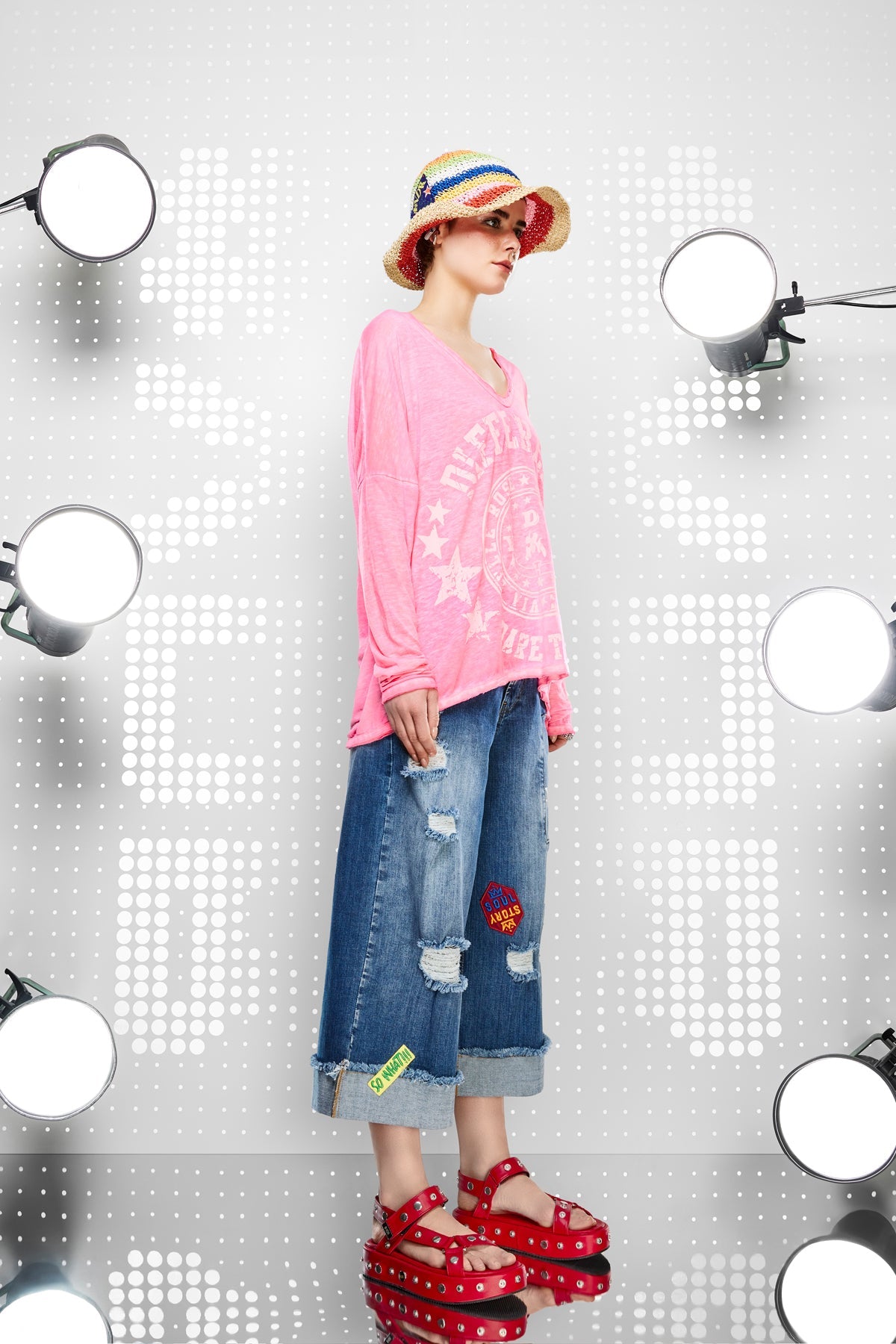 PINK/NEON L/S T-SHIRT 15171