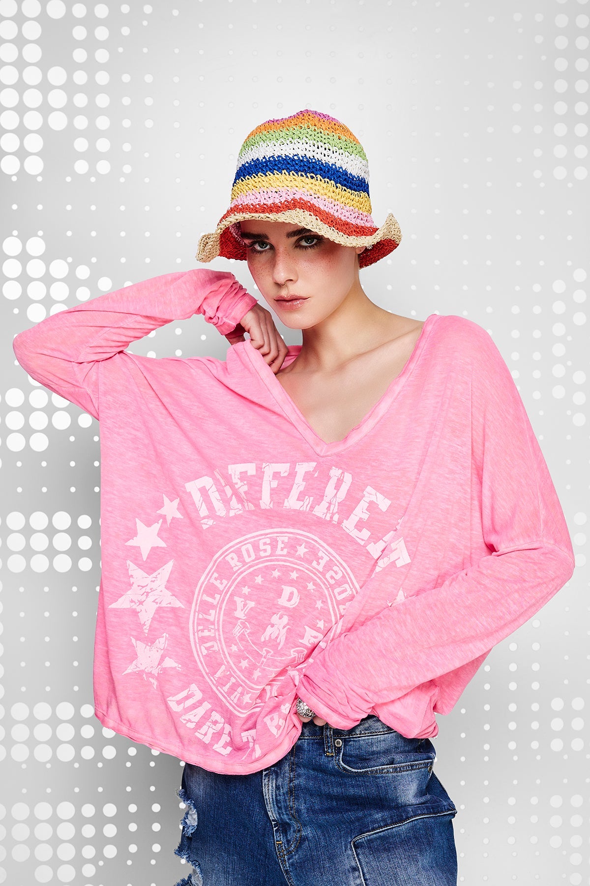 PINK/NEON L/S T-SHIRT 15171