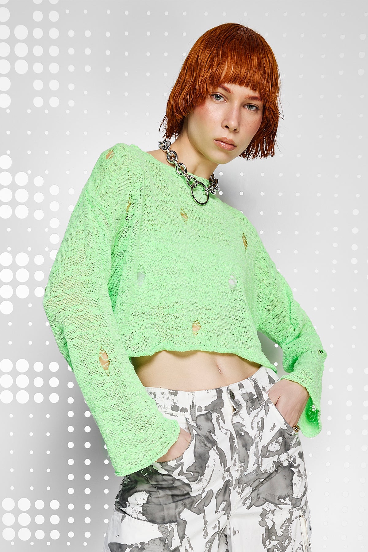 VERDE/NEON PULLOVER 15341