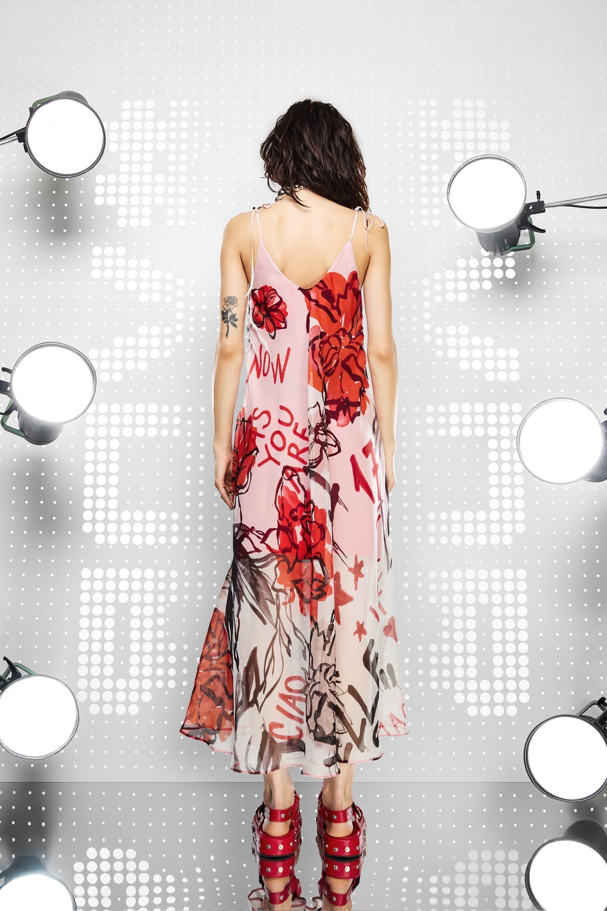 OFF WHITE/ROSSO DRESS 15361