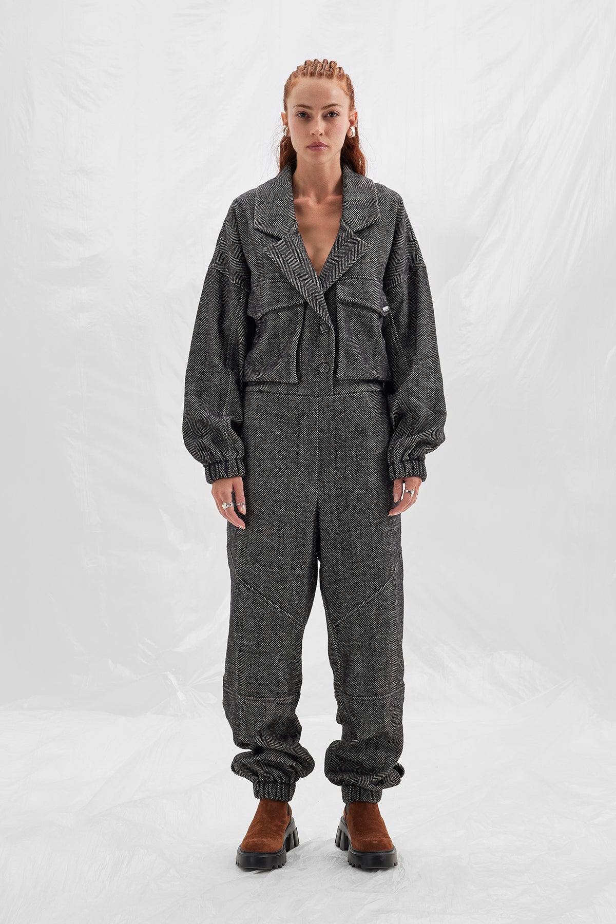 NERO/OFF WHITE OVERALL 14488